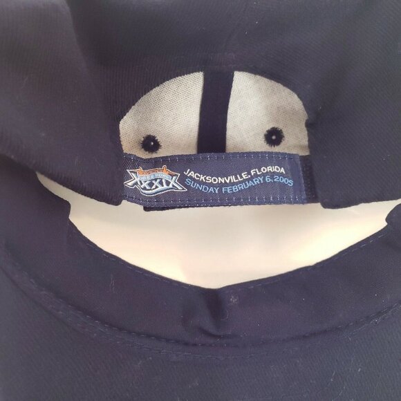 2005 SUPERBOWL XXXIX Patriots Eagles Blue Adjustable Cap Hat Jacksonville - Picture 8 of 11